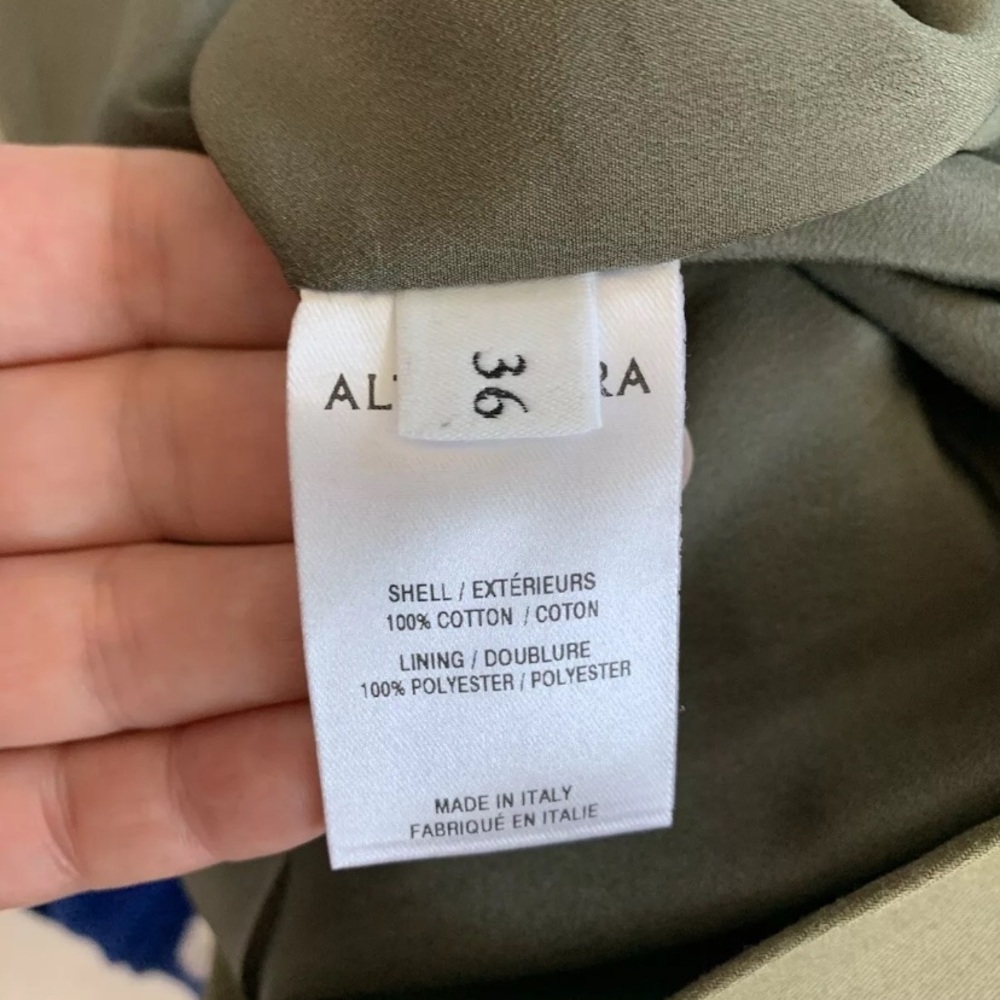 Altuzarra Army Green Color Block Skirt - Sz 36 EU - Sz 4 Small US - Picture 6 of 6